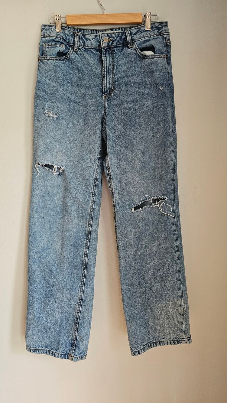 Dynamite Denim Heidi Jeans Jamba Large Wide Leg, Distressed, Sz 8/29